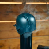 Baseball Batting Helmet BBQ Chimney Cap - Black.