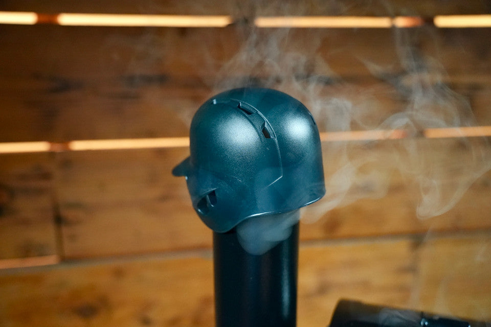 Baseball Batting Helmet BBQ Chimney Cap - Black.