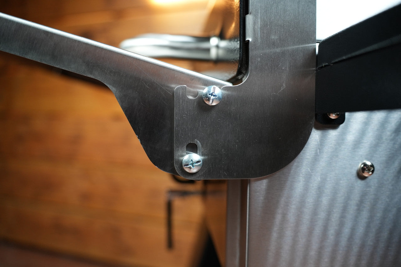 Tactical Stainless Folding Front Shelf for Camp Chef Woodwind 36 / Pro 36 / CL 36.