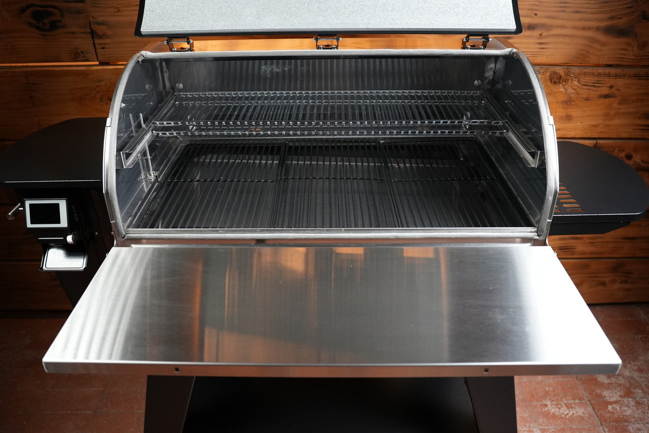Tactical Stainless Folding Front Shelf for Camp Chef Woodwind 36 / Pro 36 / CL 36.