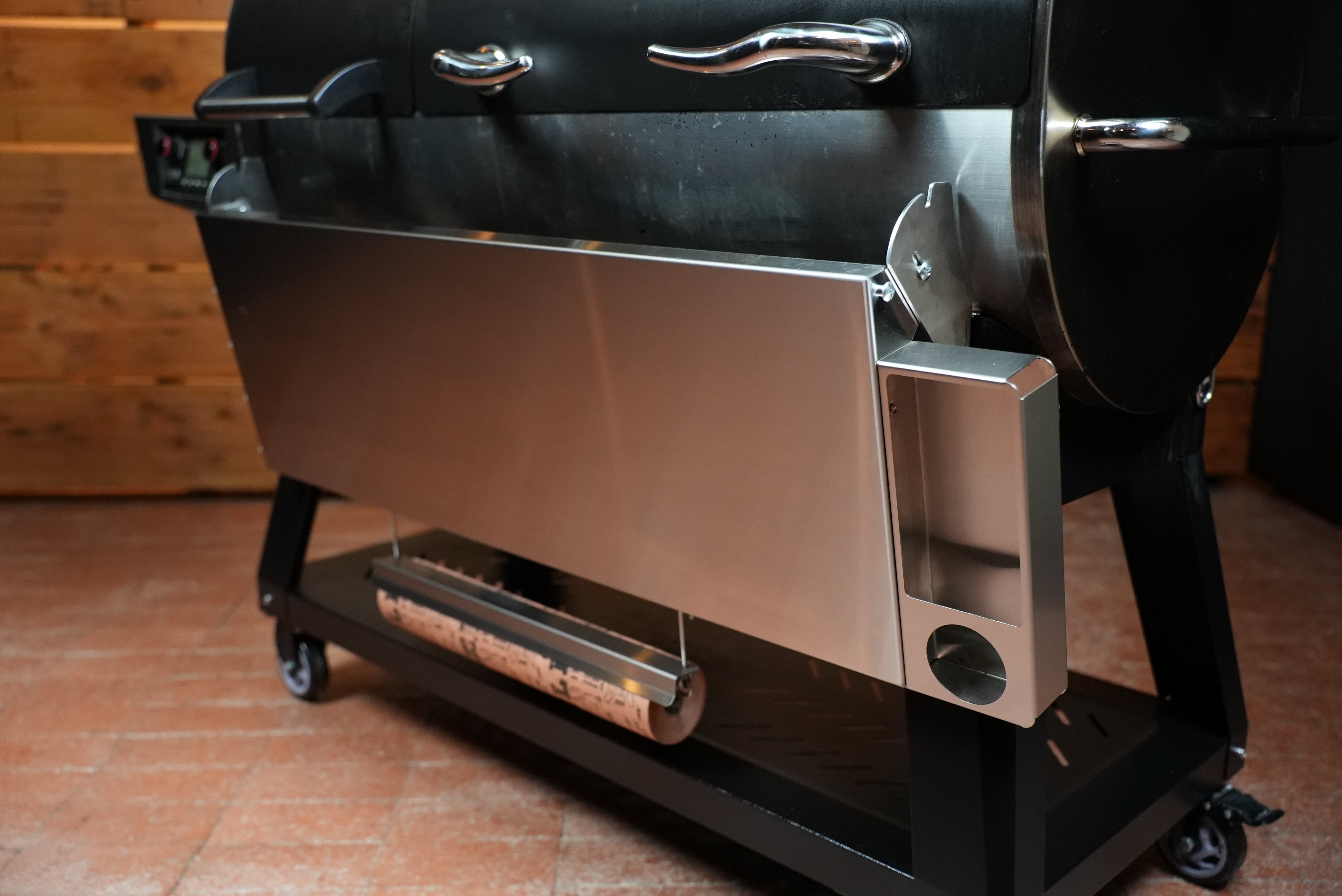 Tactical Stainless Folding Front Shelf for Recteq Backyard Beast 1000 & 1200, Flagship XL 1400, DualFire 1200.