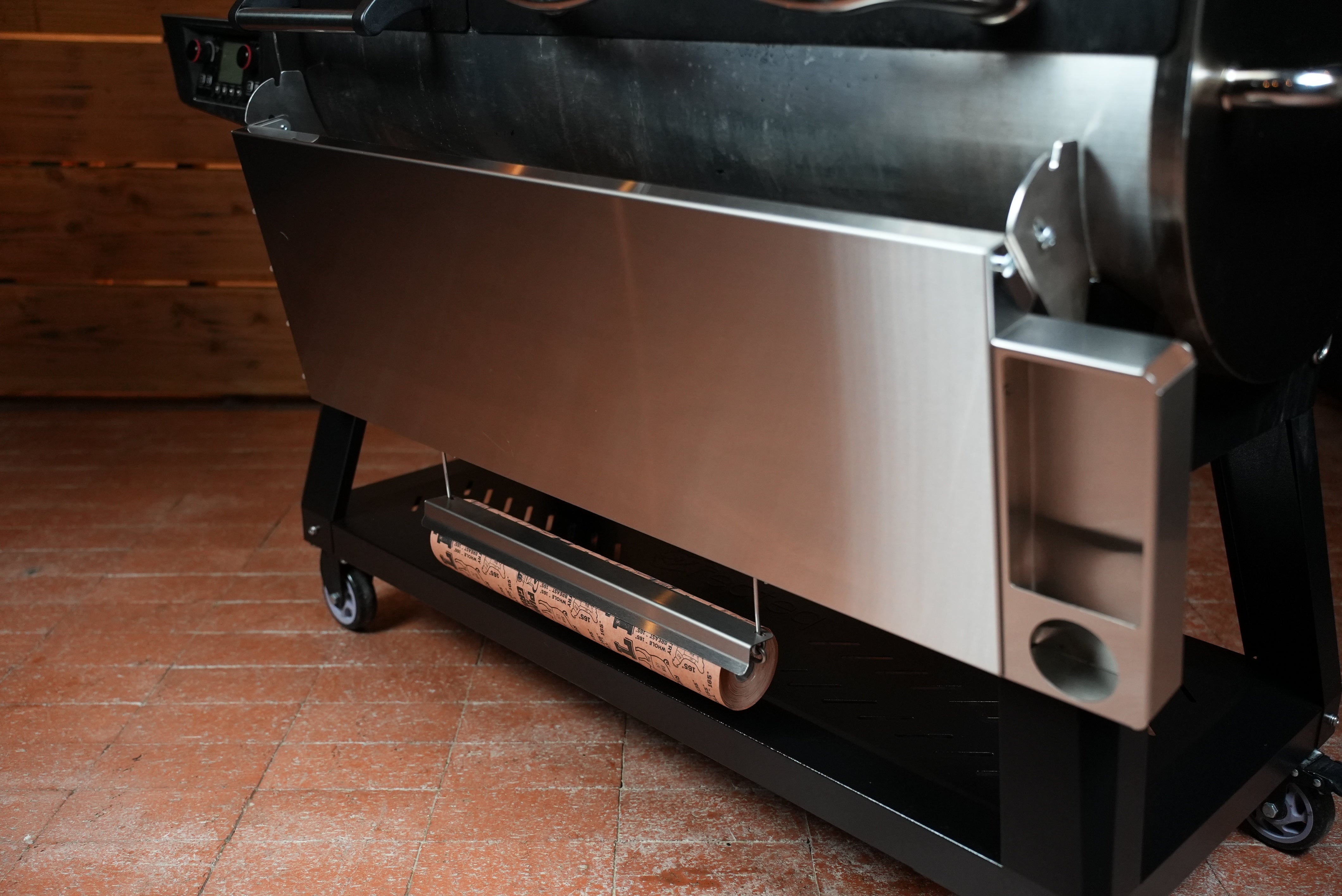 Tactical Stainless Folding Front Shelf for Recteq Backyard Beast 1000 & 1200, Flagship XL 1400, DualFire 1200.