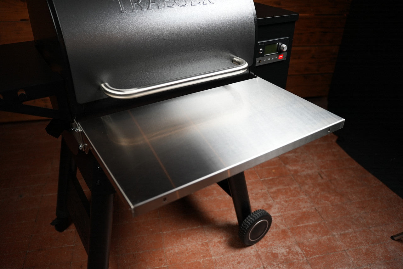 Tactical Stainless Folding Front Shelf for Traeger Pro 22 / Pro 575 / Redland / Ironwood 650.