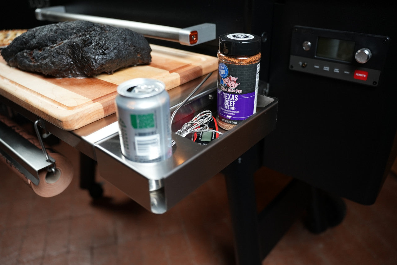 Tactical Stainless Folding Front Shelf for Traeger Pro 22 / Pro 575 / Redland / Ironwood 650.