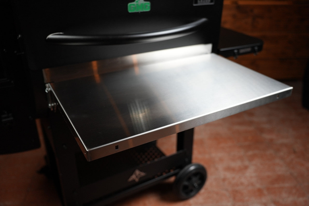 Tactical Stainless Folding Front Shelf for Traeger Pro 22 / Pro 575 / Redland / Ironwood 650.