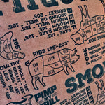 Pink Butcher Paper w/Temps & Butcher Maps 18in x 175ft.