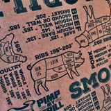 Pink Butcher Paper w/Temps & Butcher Maps 18in x 175ft.