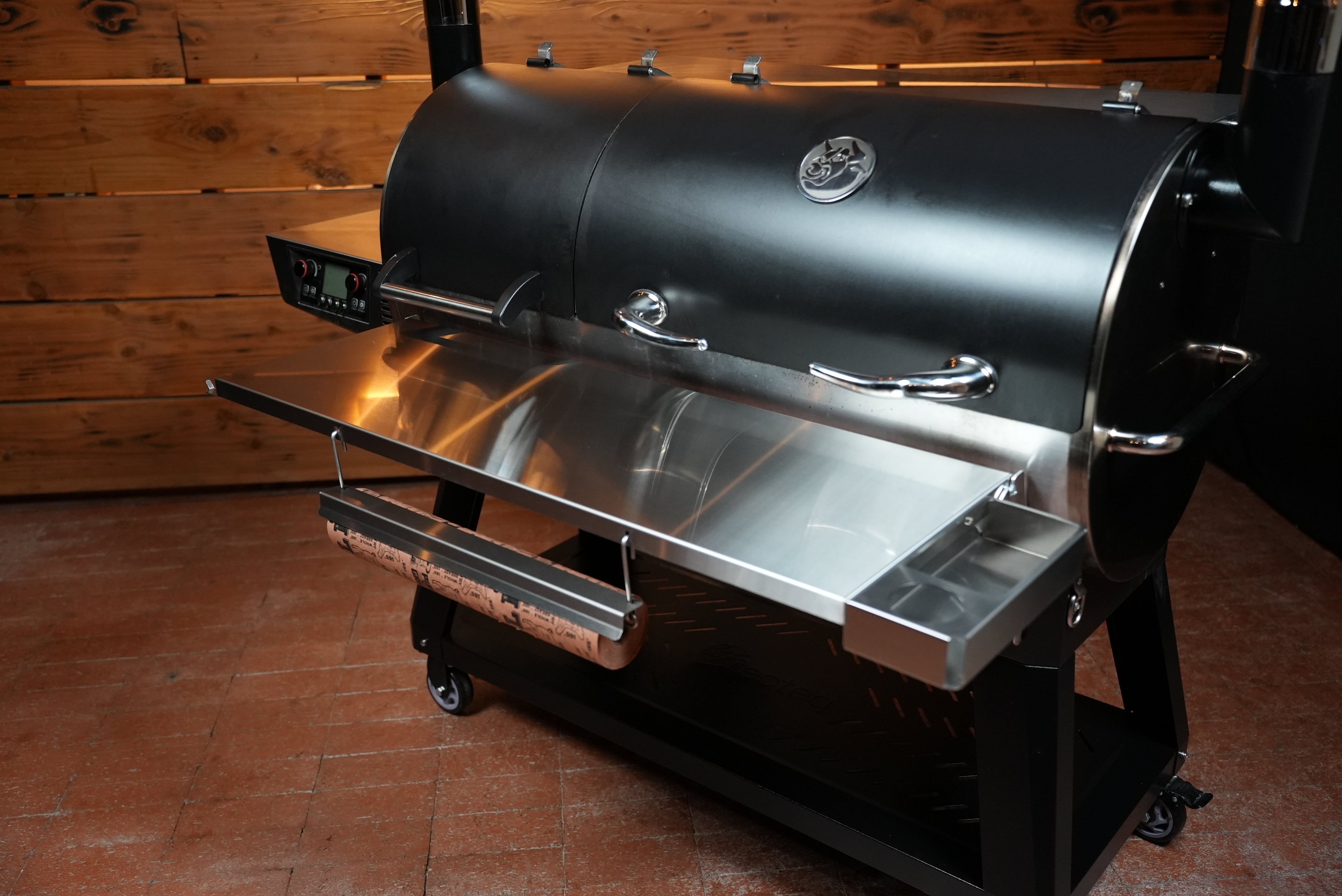 Tactical Stainless Folding Front Shelf for Recteq Backyard Beast 1000 & 1200, Flagship XL 1400, DualFire 1200.