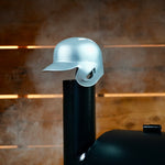 Baseball Batting Helmet BBQ Smoke Stack Chimney Cap - Silver.