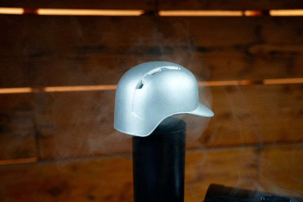 Baseball Batting Helmet BBQ Smoke Stack Chimney Cap - Silver.