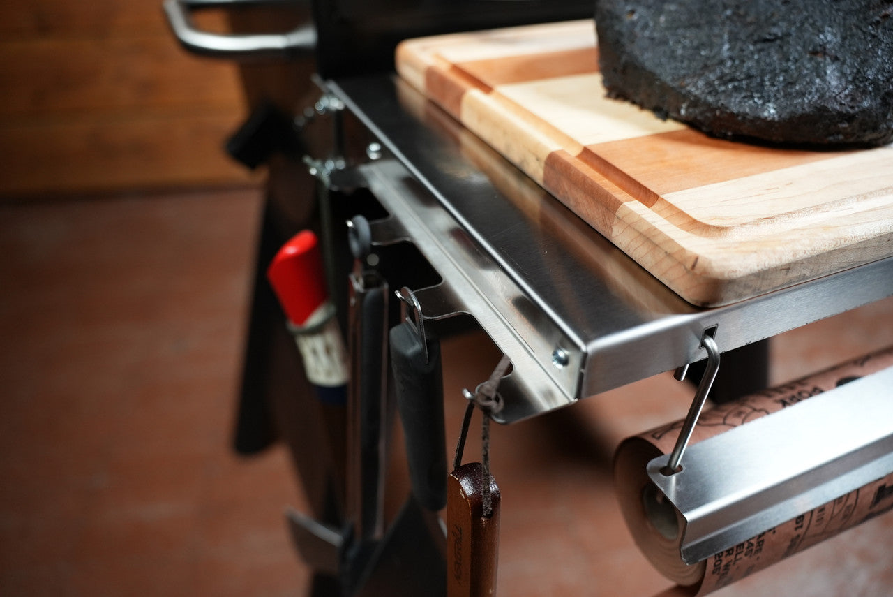 Tactical Stainless Folding Front Shelf for Traeger Pro 22 / Pro 575 / Redland / Ironwood 650.