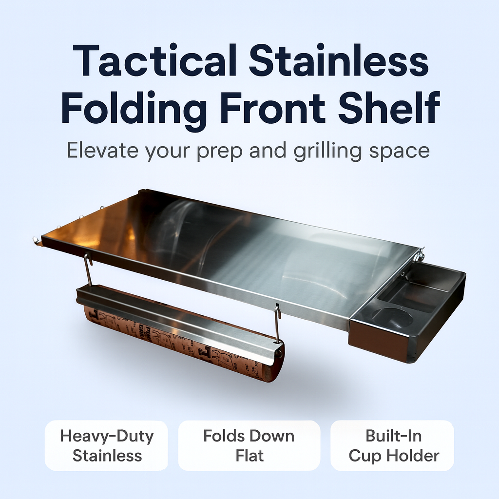 Tactical Stainless Folding Front Shelf for RecTeq Flagship 1600