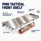 Traeger Woodridge Pro / Pro Plus / Elite | Pimp My Grill® Tactical Stainless Folding Front Shelf