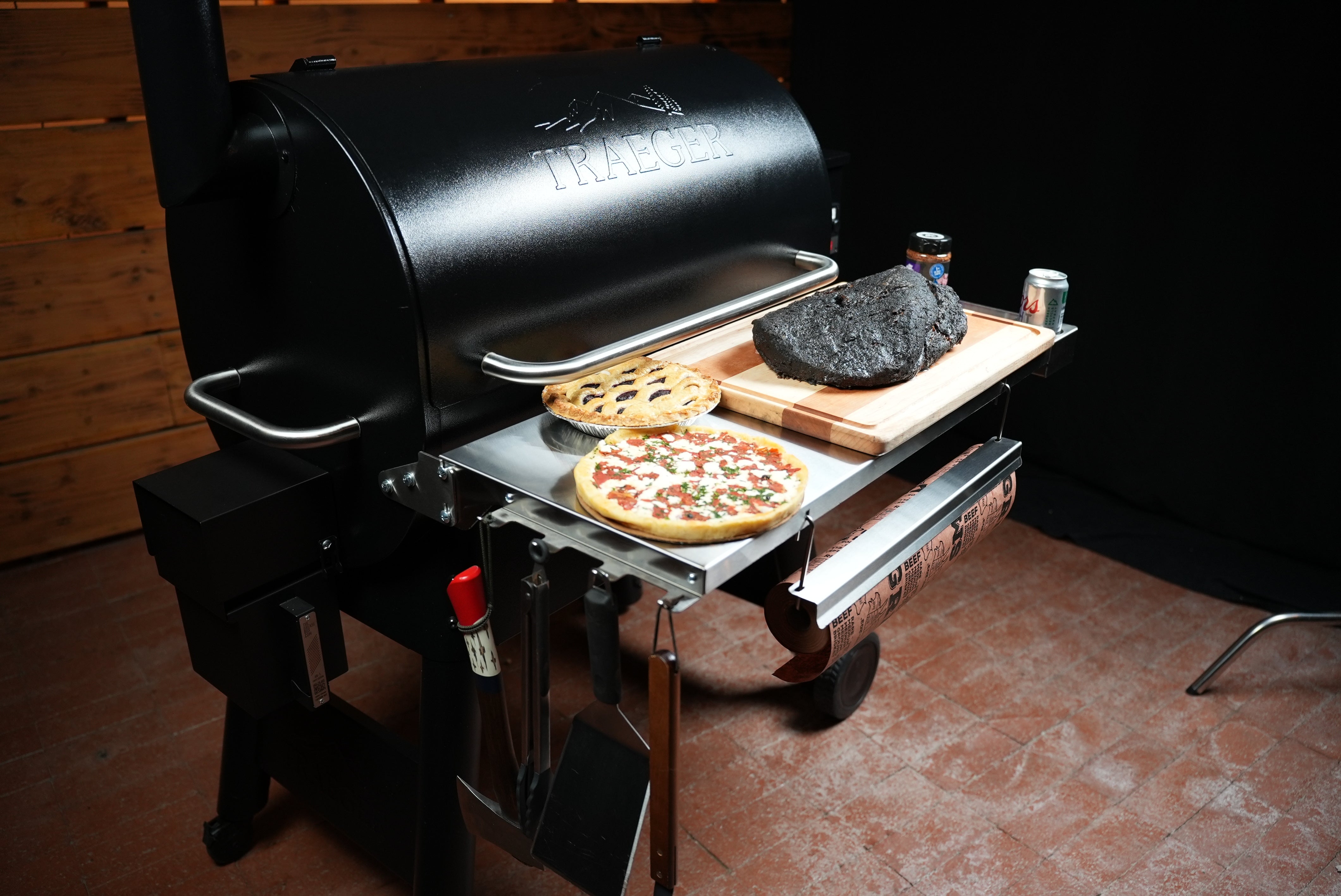 Tactical Stainless Folding Front Shelf for Traeger Pro 780 / Ironwood 885